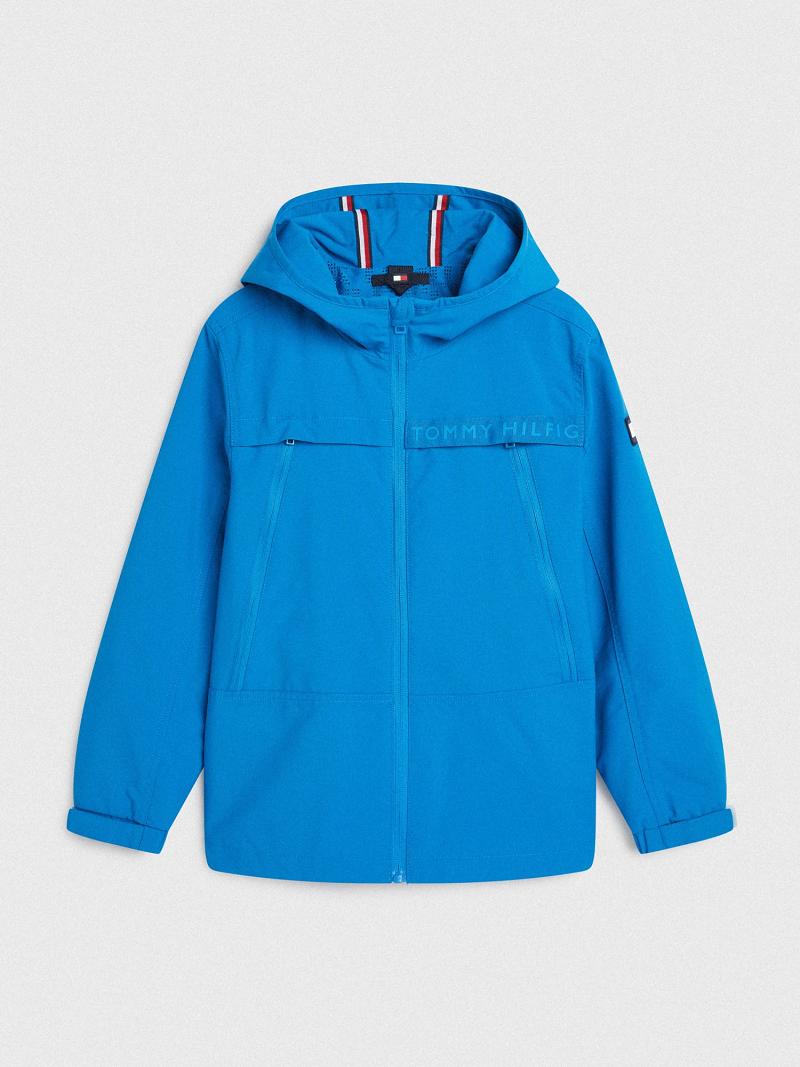 Fiú Tommy Hilfiger Csuklyás Parka Kabát Kék | HU 2122SGL